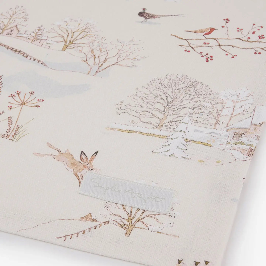 Snowy Village Tea Towel