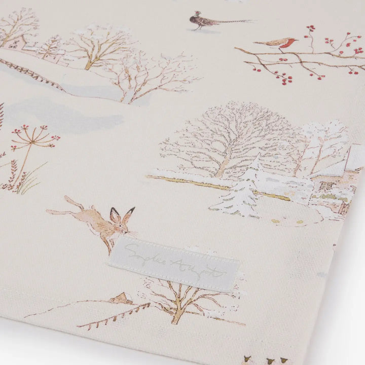 Snowy Village Tea Towel
