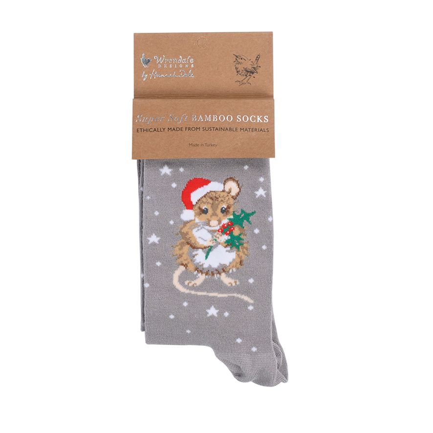 'Christmasmouse' Women's Gray Socks