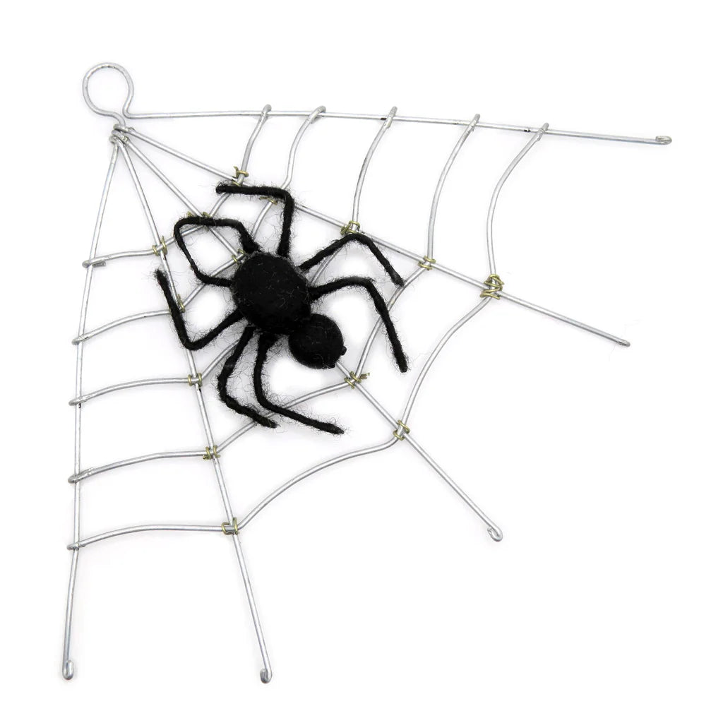 Halloween Spider's Wire Web Felt Decoration