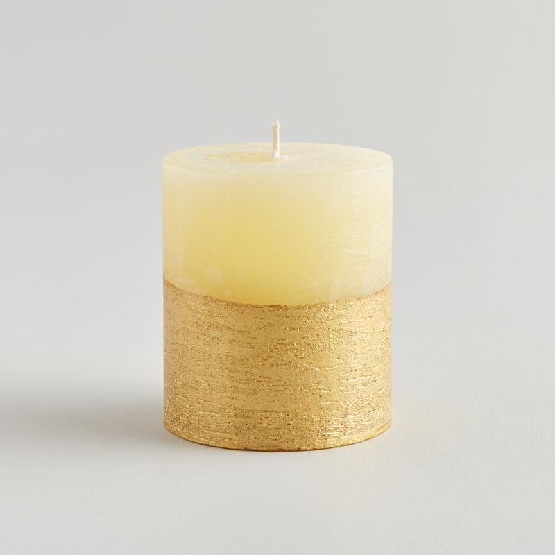 Inspiritus Gold Half Dipped Pillar Christmas Candle