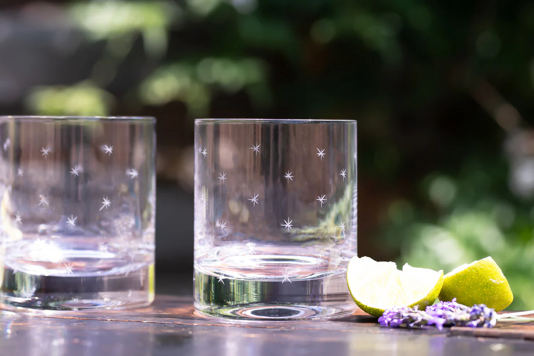 Whisky Glass with Stars Design by The Vintage List