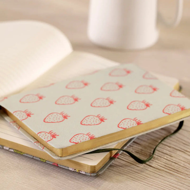 Strawberries B6 Fabric Notebook