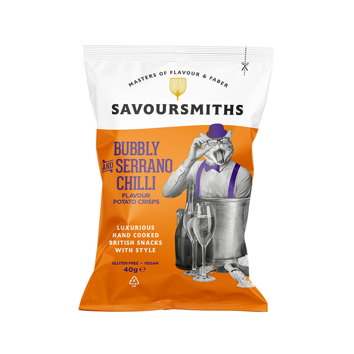 Savoursmith's Bubbly and Serrano Chilli Potato Crisps (Single Serving Bag)