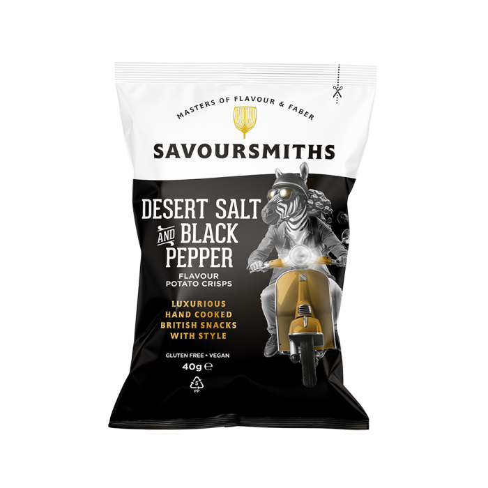 Savoursmith's Desert Salt & Black Pepper Potato Crisps (Single Serving Bag)