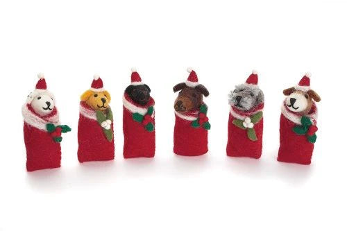 Swaddling Puppies Felt Decoration