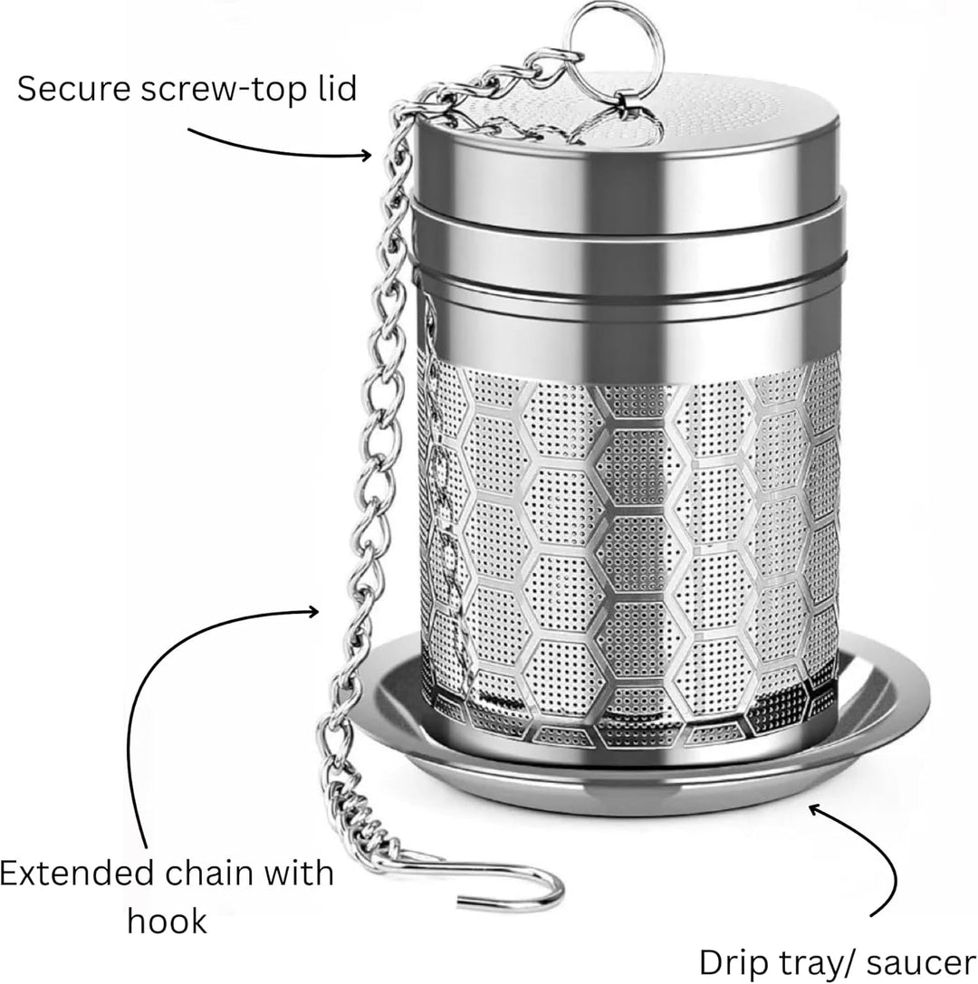 Loose Leaf Stainless Steel Tea Infuser with Hexagon Mesh