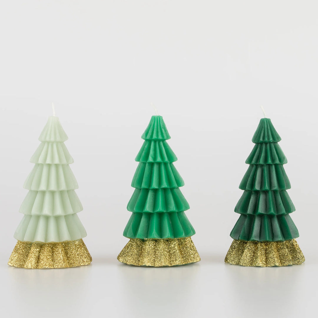 Green Tree Candles (Set of 3)