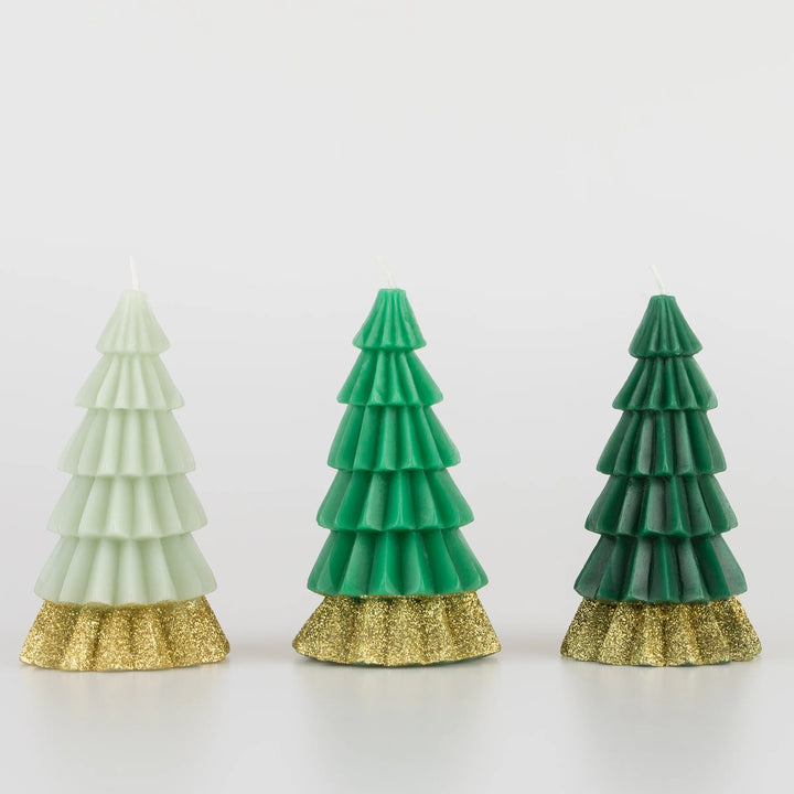 Green Tree Candles (Set of 3)