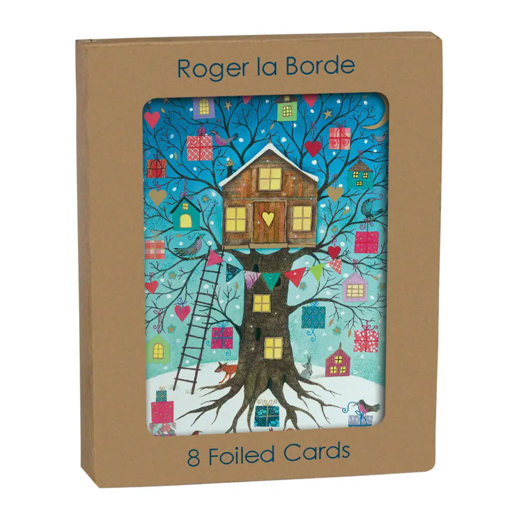 Treehouse Gold Foil Christmas Petite Card Pack