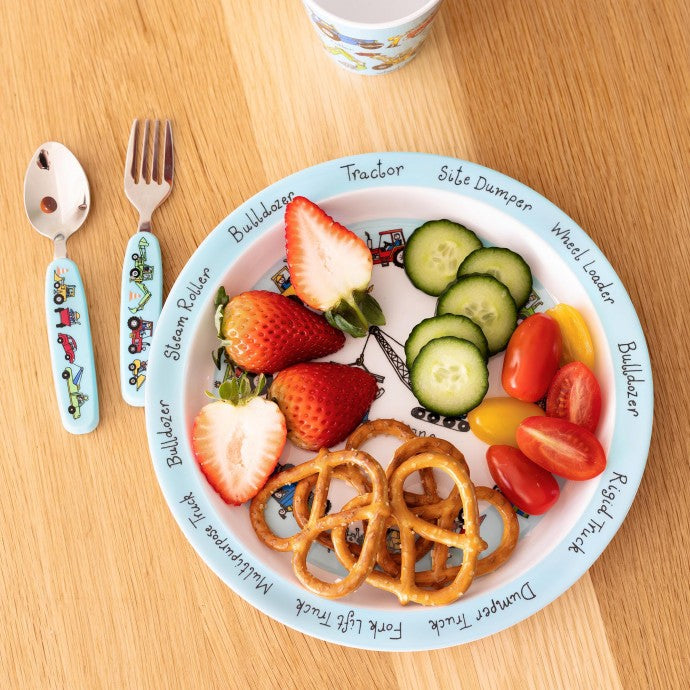 Trucks Melamine Kids Plate