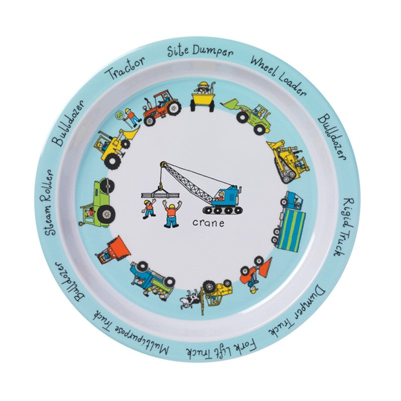 Trucks Melamine Kids Plate