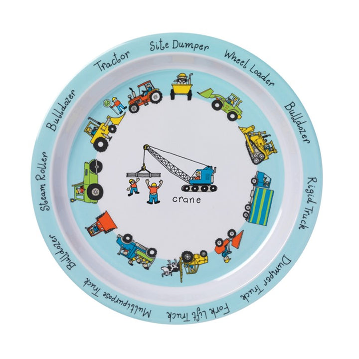 Trucks Melamine Kids Plate