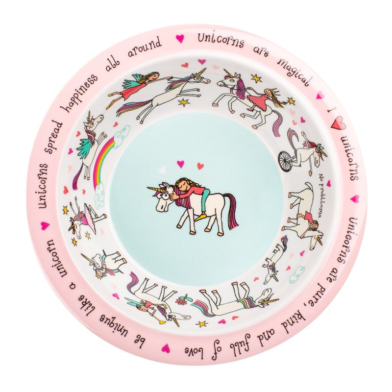 Unicorns Melamine Kids Bowl