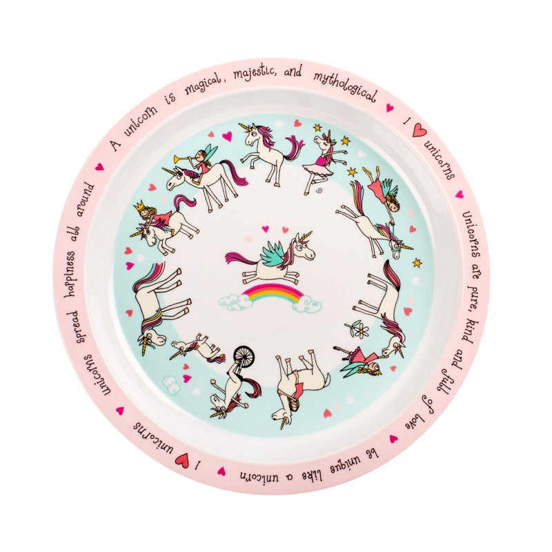 Unicorns Melamine Kids Plate