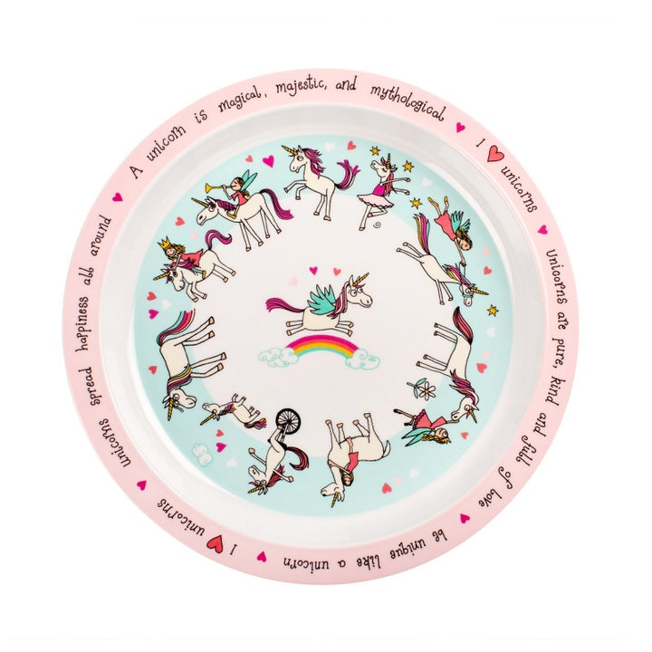 Unicorns Melamine Kids Plate