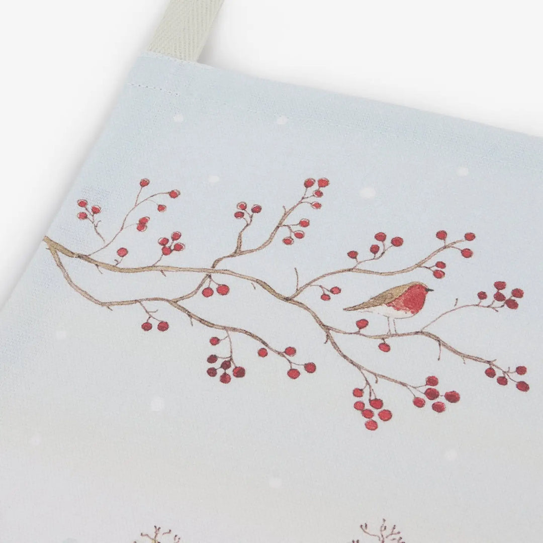 Snowy Village Scene Tea Towel