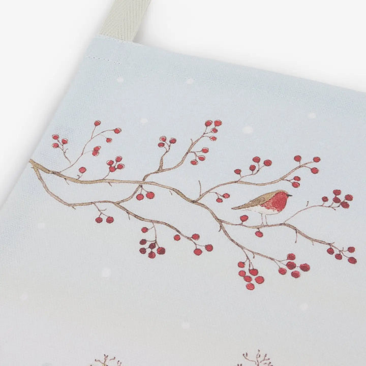 Snowy Village Scene Tea Towel