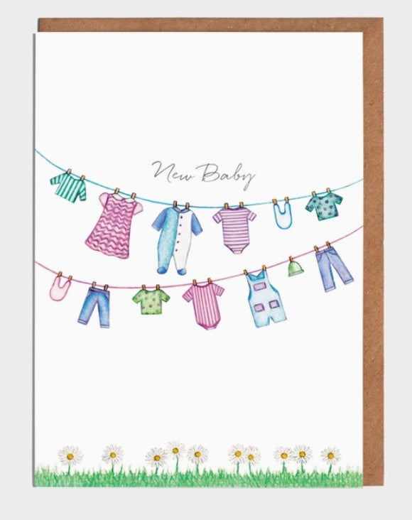 Washing Line New Baby Card