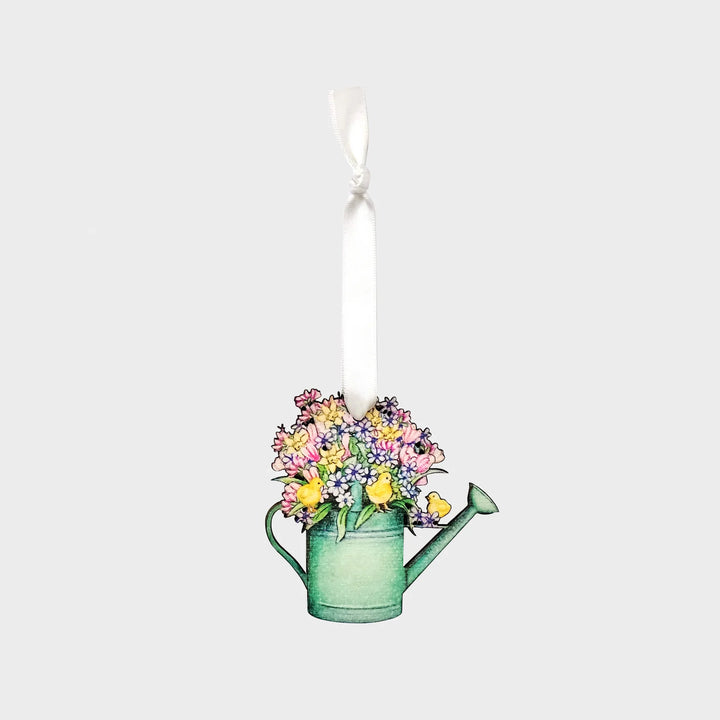 Hanging Easter Watering Can Wooden Decoration