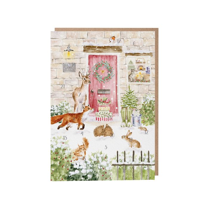 'Christmas Cottage' Advent Calendar Card