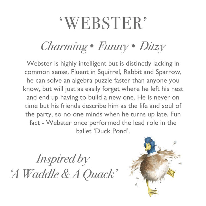 'Webster' Duck Plush Character