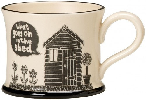 What Goes on in the Shed Mug by Moorland Pottery