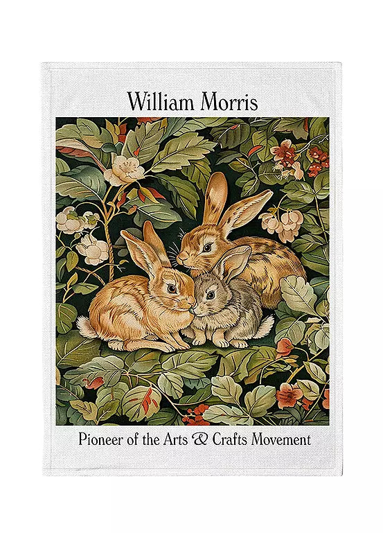 Rabbits Artwork Cotton Tea Towel
