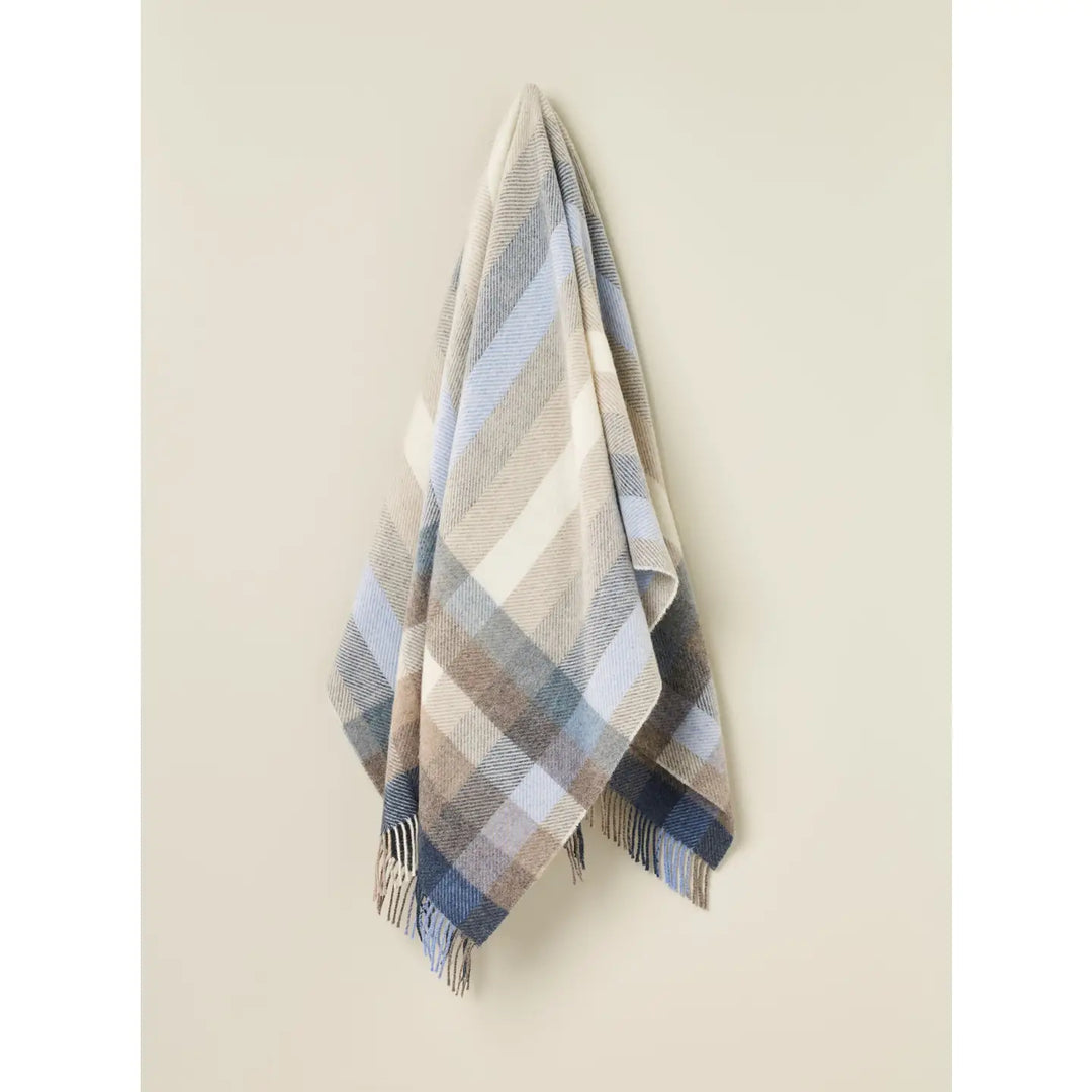 100% Wool Throw Blanket - Woodale Blue