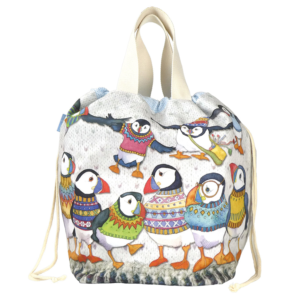 Woolly Puffins Large Bucket Bag