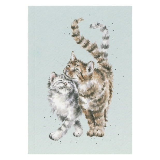 'Feline Good' Cats A6 Notebook-Green Cover