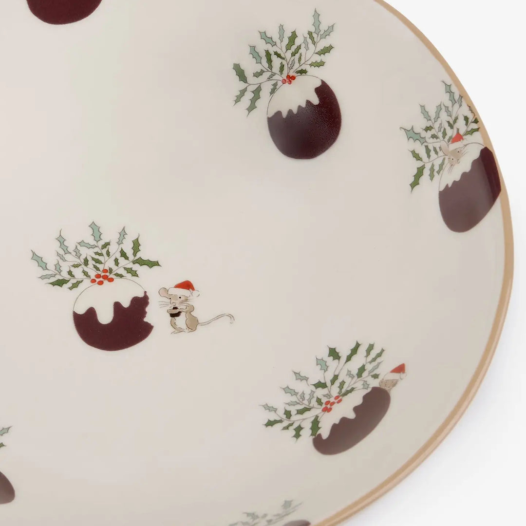 Christmas Puddings Stoneware Dessert Bowl