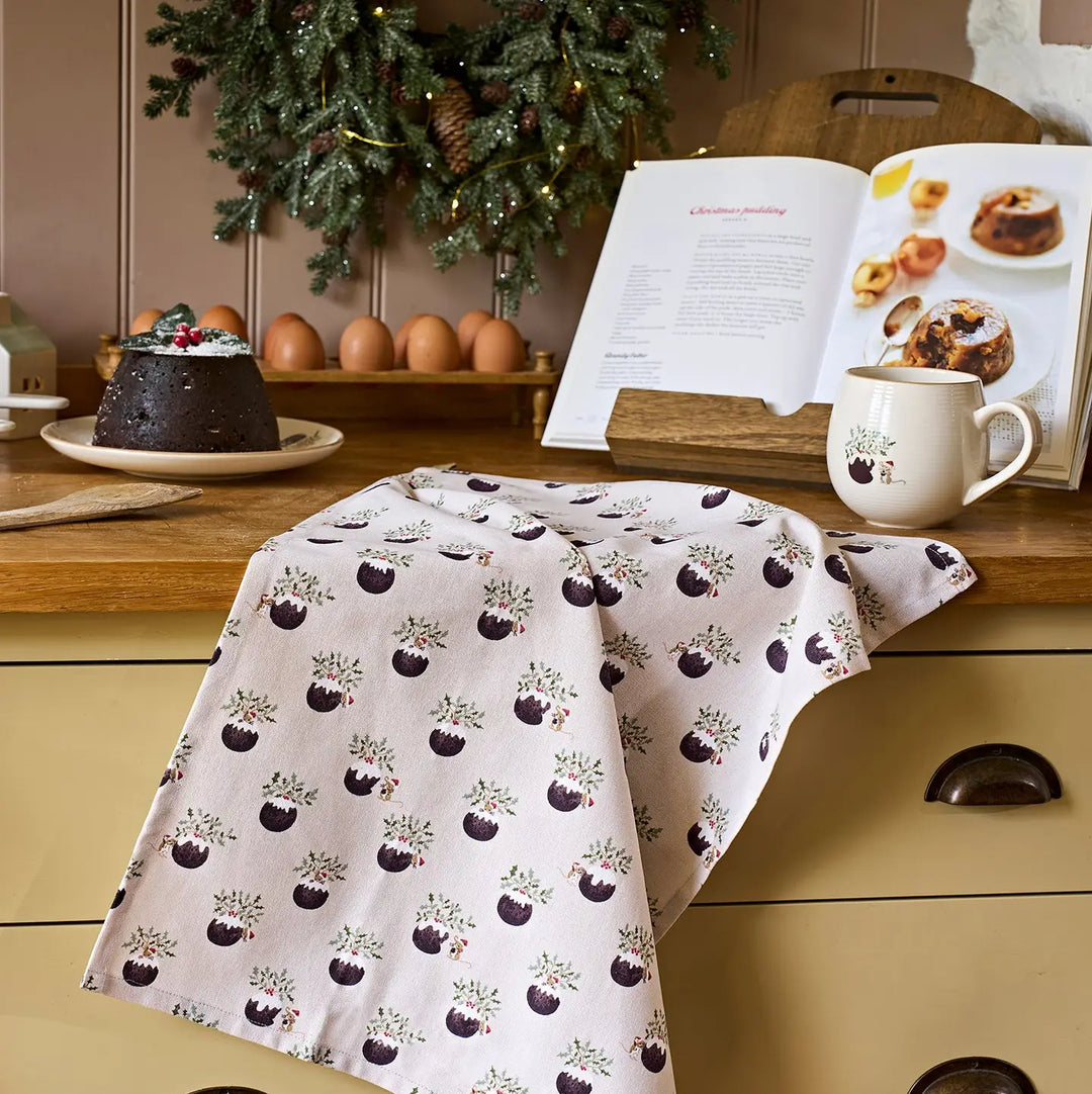 Christmas Puddings Tea Towel