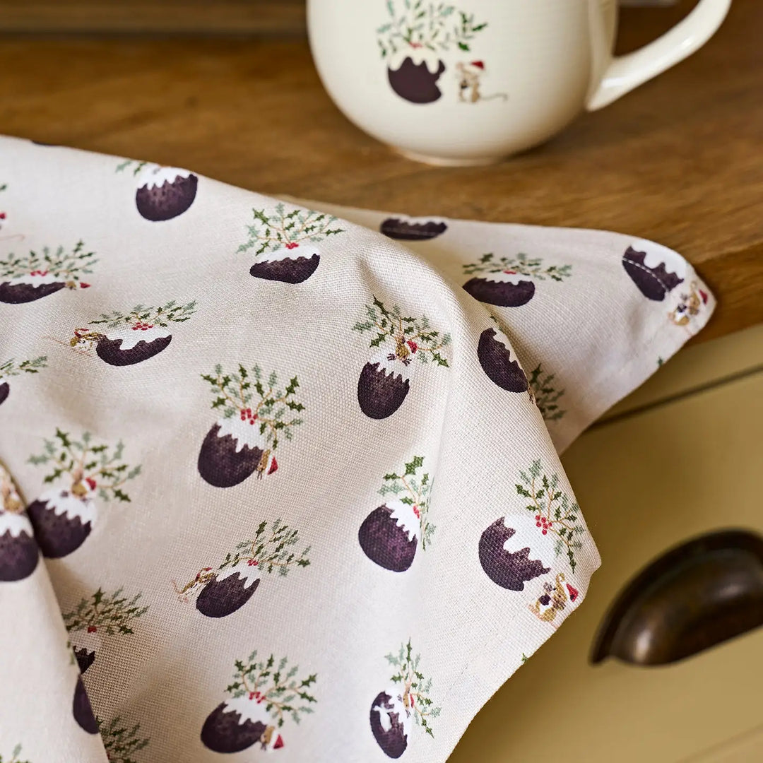 Christmas Puddings Tea Towel