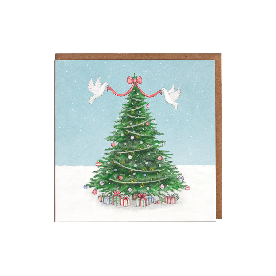 Christmas Tree with Doves Christmas Card