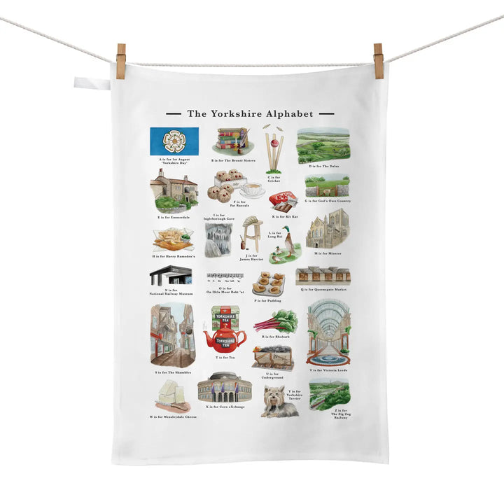 The Yorkshire Alphabet Tea Towel