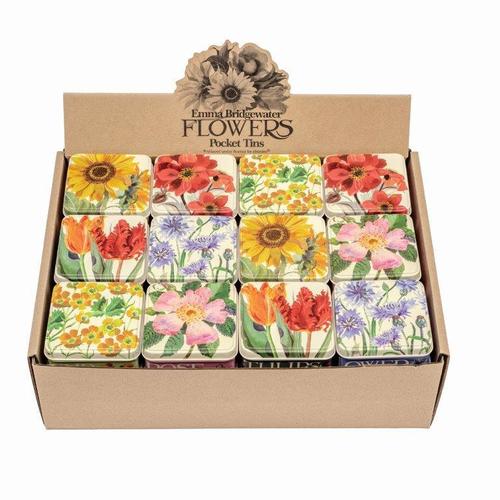 Small Square Flower Tins