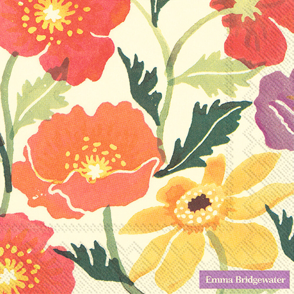 Cosmos & Poppies Lunch Napkins