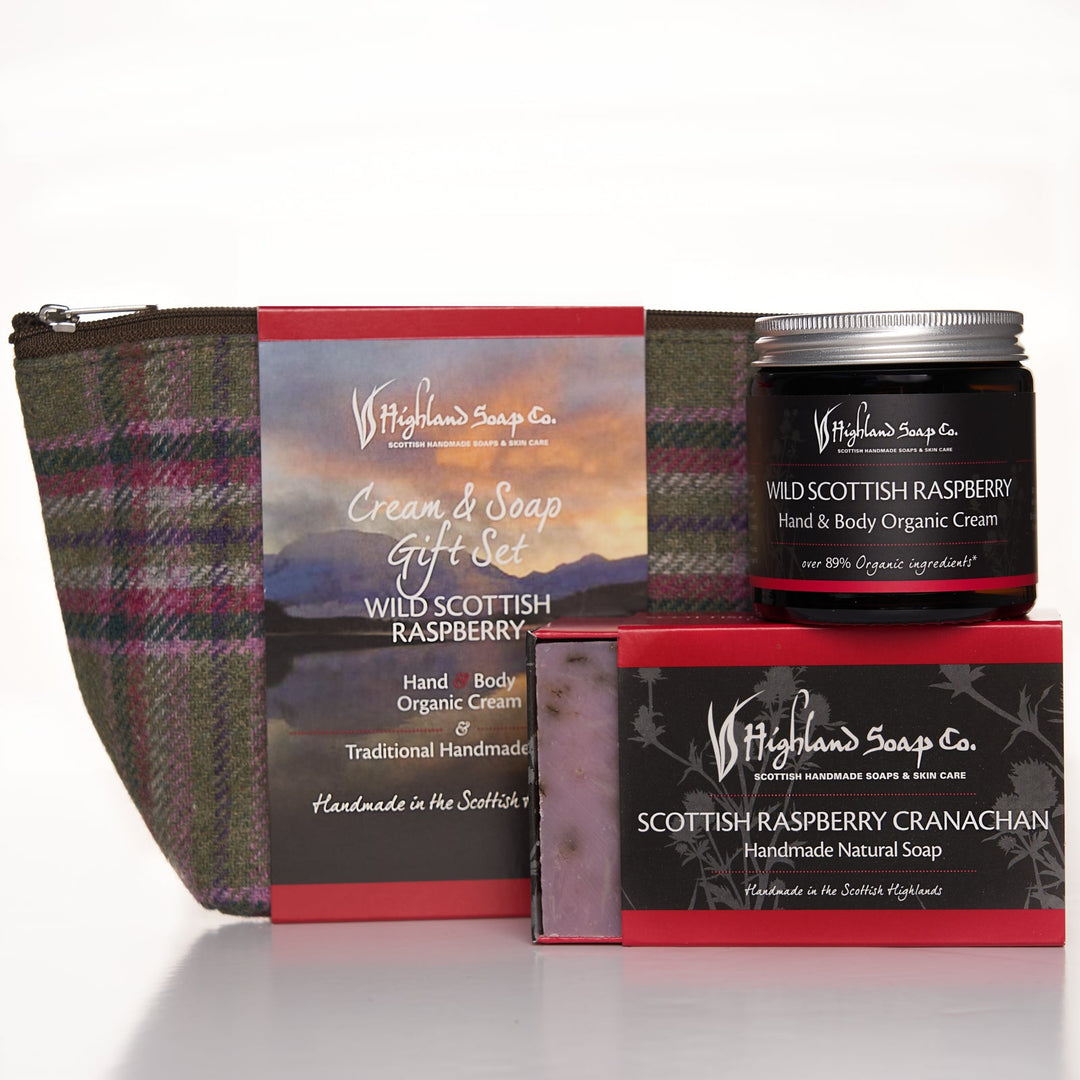 Wild Scottish Raspberry Hand & Body Cream with Soap Gift Bag