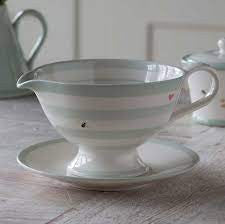 Susie Watson pottery Honey Bees Sauce Boat & Saucer.