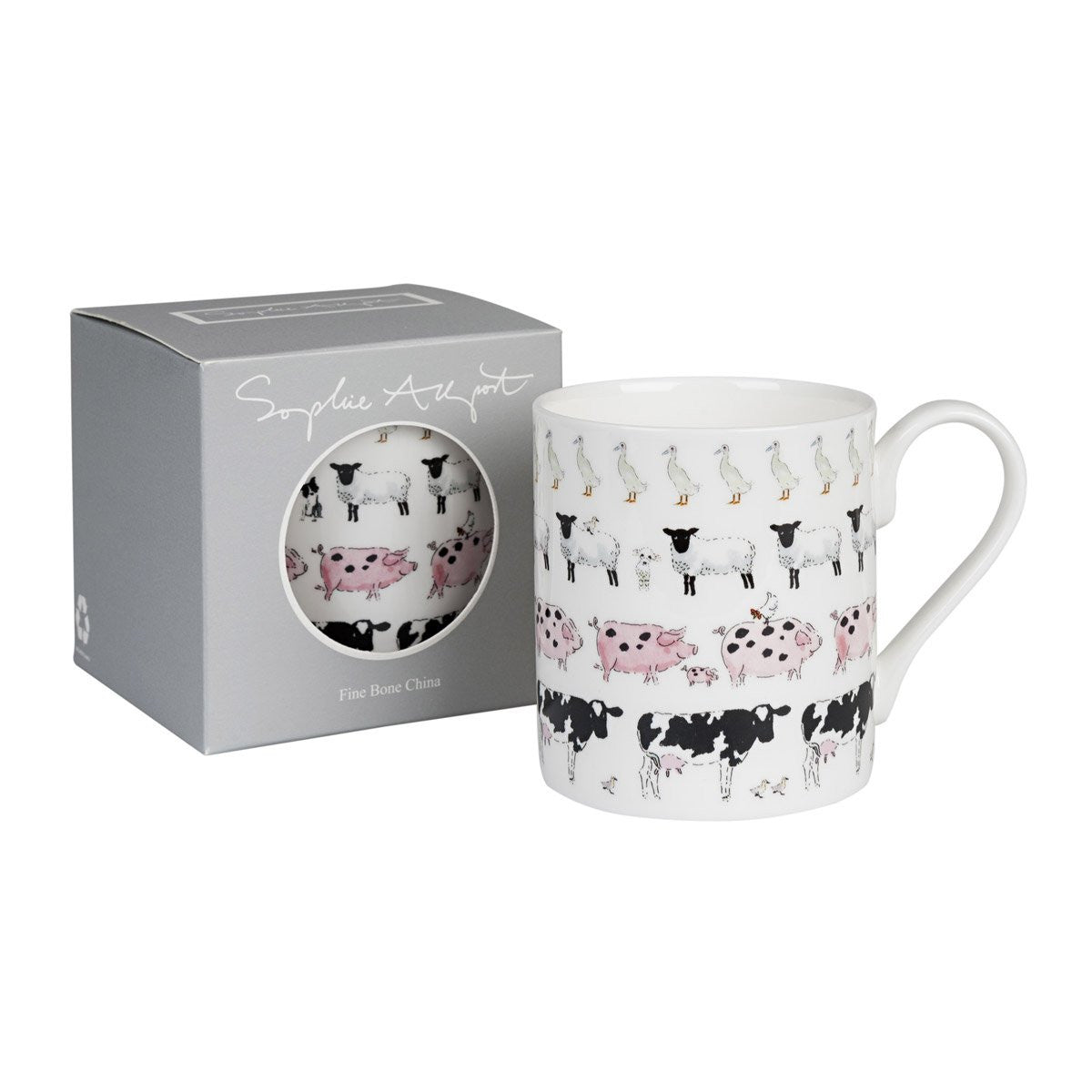 Sophie Allport bone china Farm Animals mug boxed.