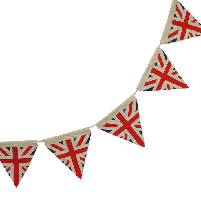 Union Jack Appliqued Cotton Bunting.