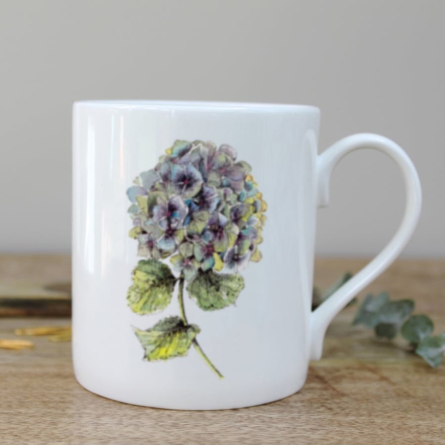 Hydrangea Bone China Mug by Toasted Crumpet.