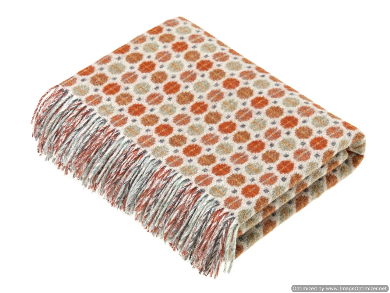Milan Saffron Marino Lambswool Throw Blanket. Handmade in England.