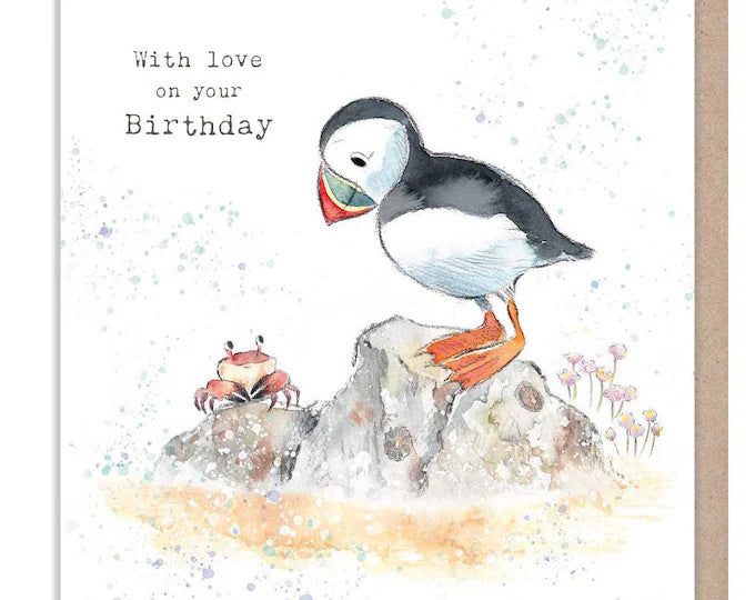 Puffin - "With Love on your Birthday" Greetings Card