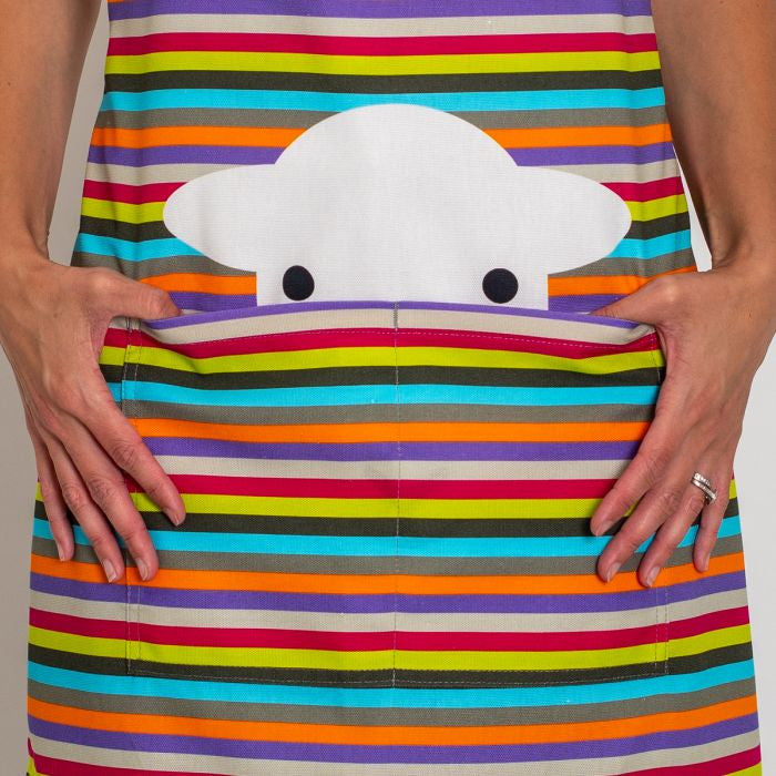 Herdy Peep Stripe 100% cotton apron, made in Europe.