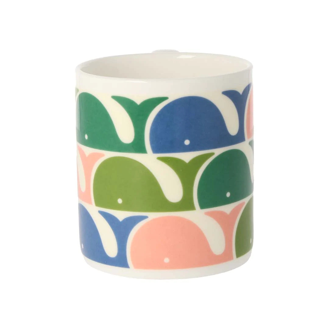 Whale Pink Bone China Mug by Orla Kiely