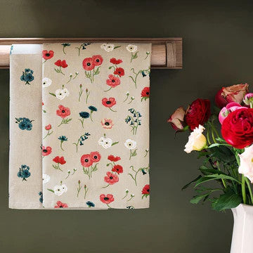 Poppy Meadow Set of 2 Tea Towels by Sophie Allport.