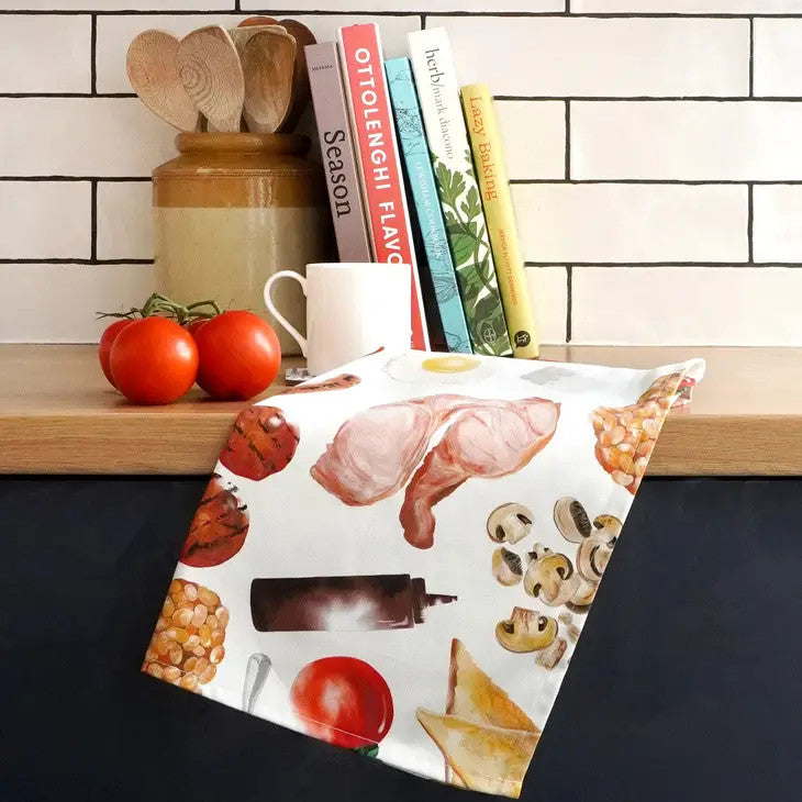 Full English Tea Towel by Corinne Alexander.