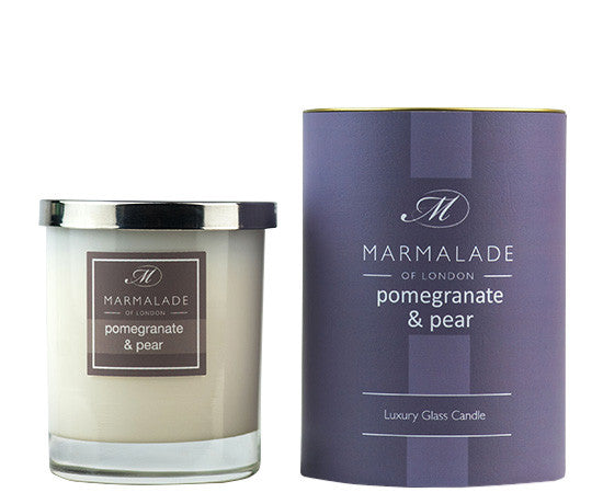Pomegranate & Pear glass candle from Marmalade of London.